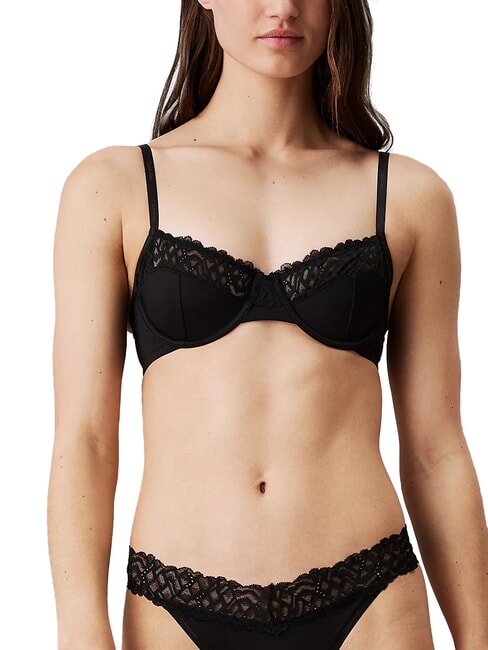 CALVIN KLEIN CK Reggiseno con ferretto e pizzo black - Reggiseni Donna