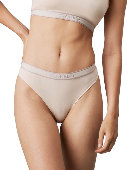 CALVIN KLEIN CK Perizoma con elastico logato sandshell w/ new stone logo - Slip Donna