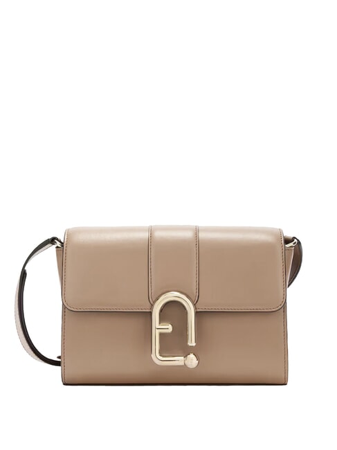 FURLA URBAN Borsa a tracolla piccola in pelle greige - Borse Donna