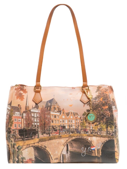 YNOT YESBAG Borsa a spalla stampata autumn river - Borse Donna