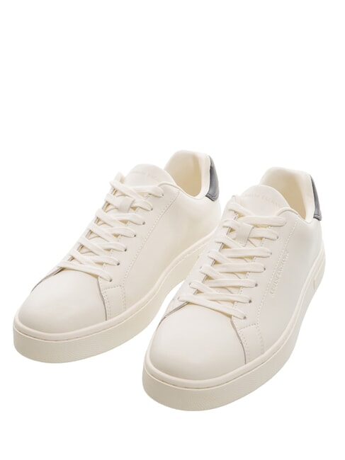 ARMANI EXCHANGE A|X COURTSIDE Sneakers in pelle off white+deep navy - Scarpe Uomo