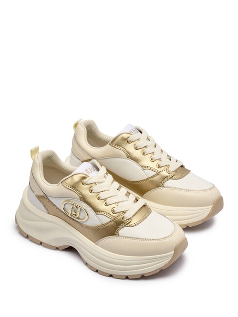 LIUJO EVA 06 Sneakers chunky in pelle milk/light gold - Scarpe Donna