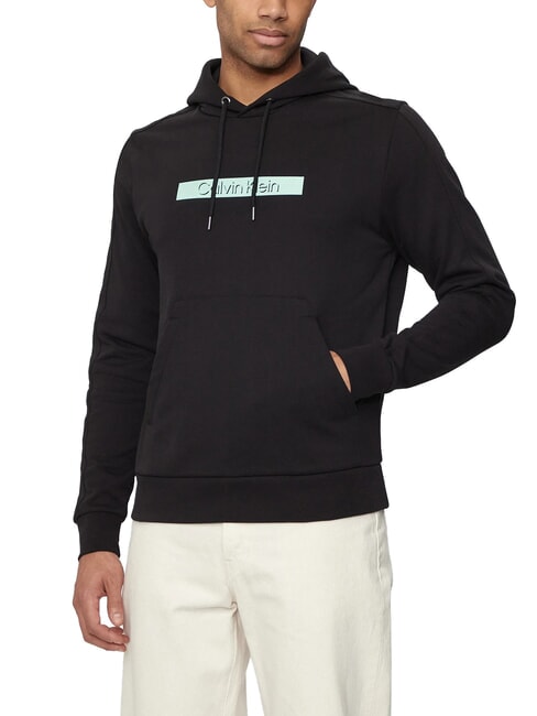 CALVIN KLEIN CK Felpa con cappuccio stampa logo ck black - Felpe Uomo