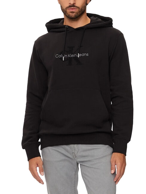 CALVIN KLEIN CK JEANS Felpa con cappuccio e logo teddy ck black - Felpe Uomo
