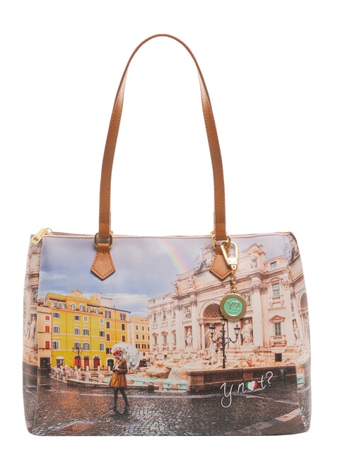 YNOT YESBAG Borsa a spalla stampata rainbow rome - Borse Donna