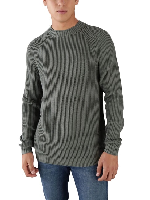 CALVIN KLEIN CK JEANS Maglione girocollo a coste endless grey - Maglie Uomo