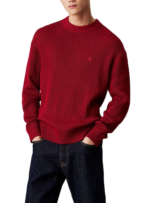 CALVIN KLEIN CK JEANS Maglione girocollo regular fit winery - Maglie Uomo