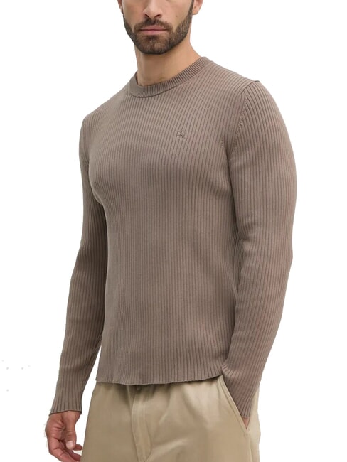 CALVIN KLEIN CK JEANS Maglione girocollo a coste slim fit falcon - Maglie Uomo