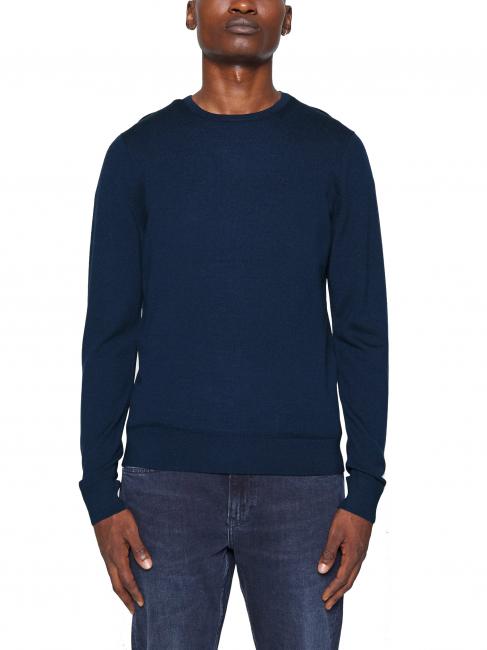 CALVIN KLEIN SUPERIOR WOOL Maglione lana scollo tondo calvin navy - Maglie Uomo