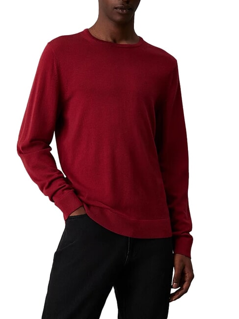 CALVIN KLEIN SUPERIOR WOOL Maglione lana scollo tondo syrah - Maglie Uomo