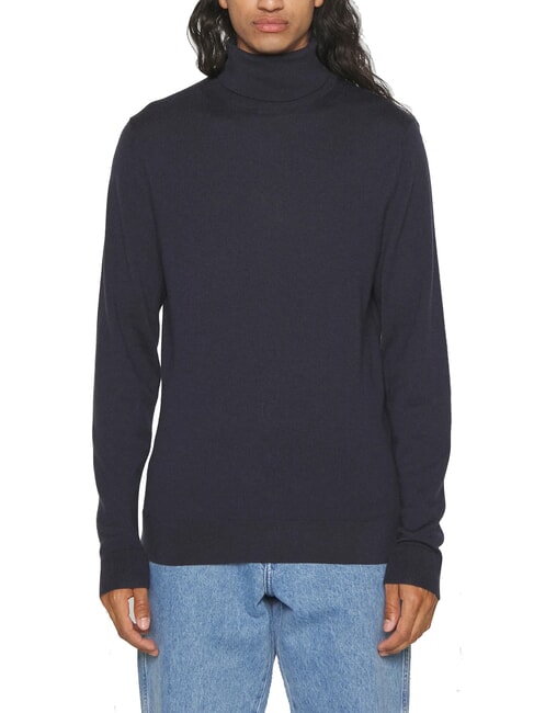 CALVIN KLEIN CK Maglione dolcevita slim fit in lana night sky - Maglie Uomo