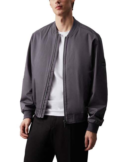 CALVIN KLEIN CK Giubbotto bomber sateen stretch iron gate - Giacche Uomo