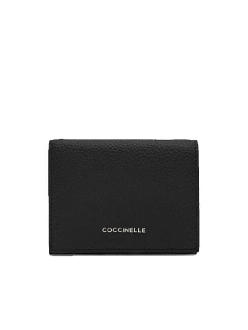 COCCINELLE METALLIC SOFT Small leather wallet Nero - Portafogli Donna