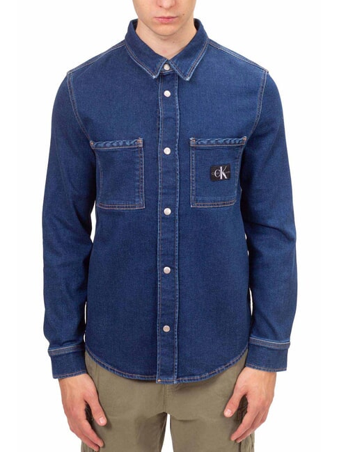 CALVIN KLEIN CK JEANS Camicia jeans manica lunga regular fit denim dark - Camicie Uomo