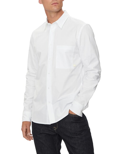 CALVIN KLEIN CK JEANS Camicia manica lunga in cotone slim fit bright white - Camicie Uomo