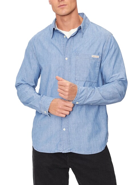 CALVIN KLEIN CK JEANS Camicia manica lunga in tessuto denim denim - Camicie Uomo