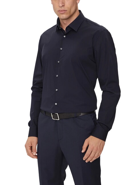 CALVIN KLEIN CK Camicia in popeline di cotone slim fit night sky - Camicie Uomo