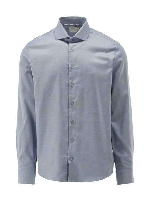 CALVIN KLEIN CK Camicia casual manica lunga stretch night sky - Camicie Uomo