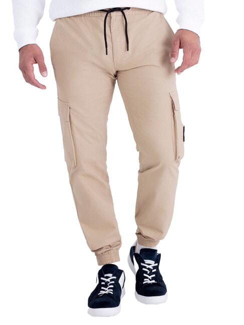 CALVIN KLEIN CK JEANS Pantalone cargo skinny fit travertine - Jeans Uomo