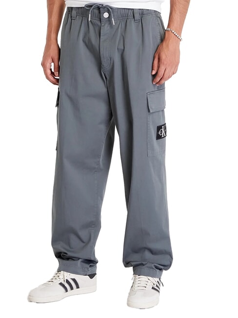 CALVIN KLEIN CK JEANS Pantaloni regular straight cargo endless grey - Jeans Uomo