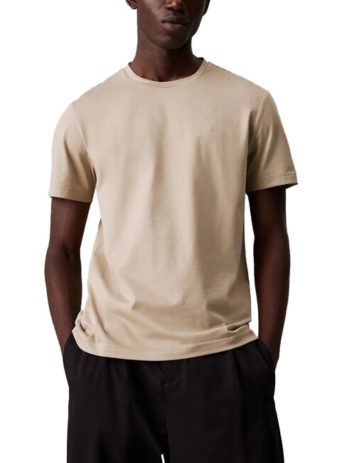 CALVIN KLEIN CK T-shirt a maniche corte in cotone liscio fresh clay - T-shirt Uomo