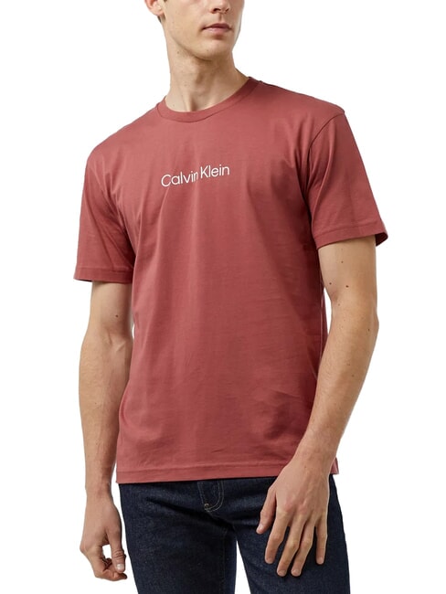 CALVIN KLEIN CK T-shirt a maniche corte con logo in rilievo apple butter - T-shirt Uomo