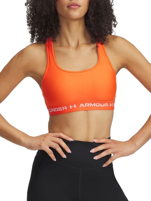 UNDER ARMOUR CROSSBACK MID Reggiseno Sportivo fire - Reggiseni Donna