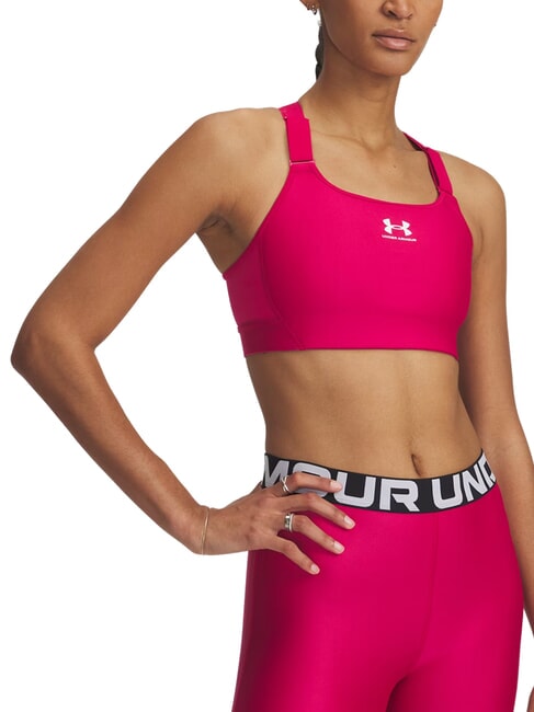 UNDER ARMOUR HEATGEAR HIGH Reggiseno Sportivo shaded fuchsia - Reggiseni Donna