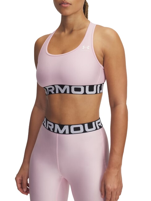 UNDER ARMOUR HG MID Reggiseno Sportivo prime pink - Reggiseni Donna