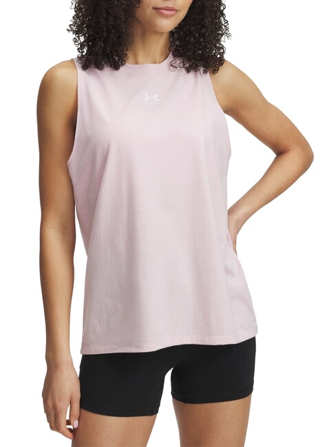 UNDER ARMOUR RIVAL MUSCLE Canotta prime pink - T-shirt e Top Donna