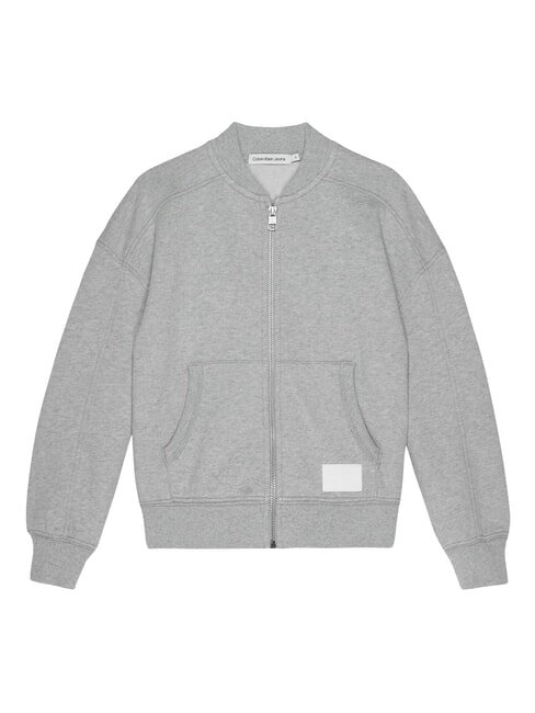 CALVIN KLEIN CK KIDS Felpa con cappuccio con zip e tasche light grey heather - Felpe Bambini