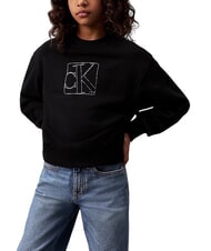 CALVIN KLEIN CK KIDS Felpa girocollo con stampa ck black - Felpe Bambini - 1