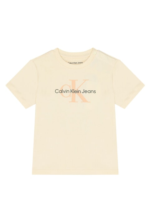 CALVIN KLEIN CK KIDS T-shirt maniche corte con bottoncino afterglow / pink sand logo - T-shirt Bambino