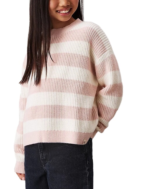 CALVIN KLEIN CK KIDS Maglione girocollo a righe peach whip - Maglioni Bambini