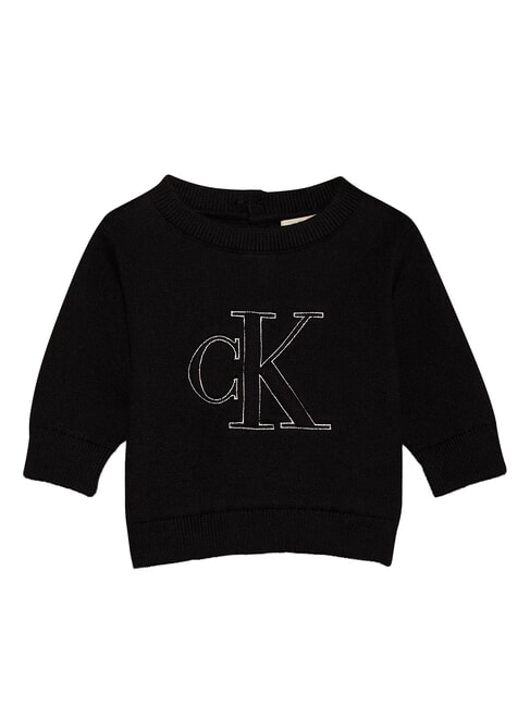 CALVIN KLEIN CK KIDS Maglione girocollo per neonati ck black - Tutine e completi per neonati