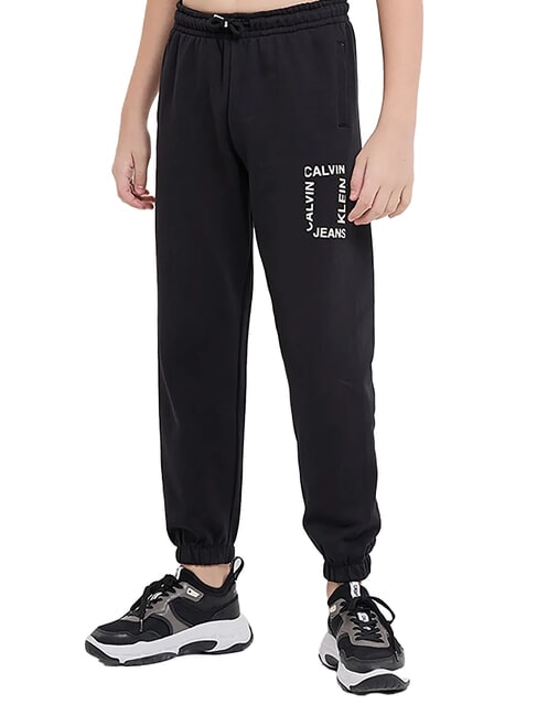 CALVIN KLEIN CK KIDS Pantaloni di tuta da bimbo ck black - Pantaloni bambini