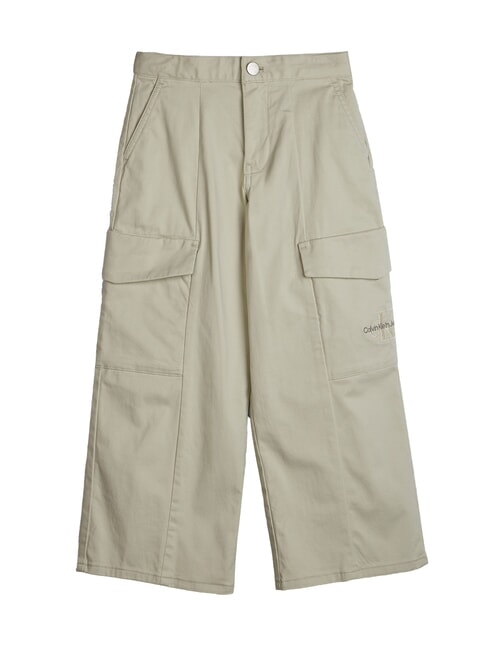 CALVIN KLEIN CK KIDS Pantaloni bimba cargo in cotone pelican - Pantaloni bambini