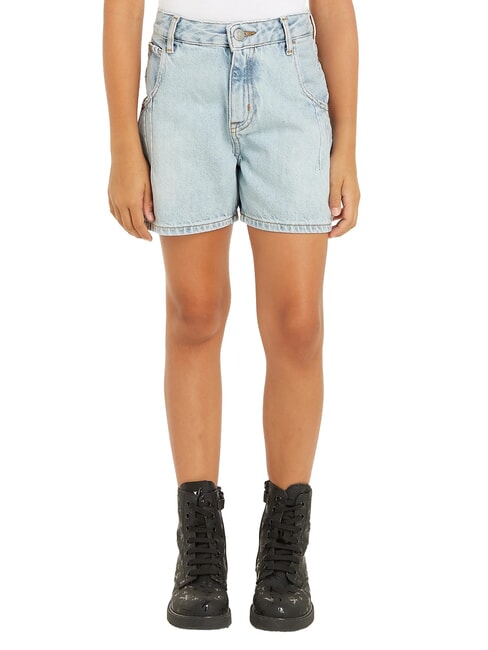 CALVIN KLEIN CK KIDS Jeans shorts bimba powder blue - Pantaloni bambini