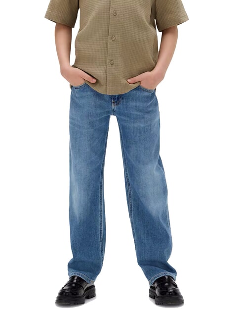 CALVIN KLEIN CK KIDS Jeans bimbo gamba ampia washed blue hero - Pantaloni bambini