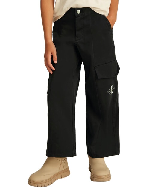 CALVIN KLEIN CK KIDS Pantaloni bimba cargo in cotone ck black - Pantaloni bambini