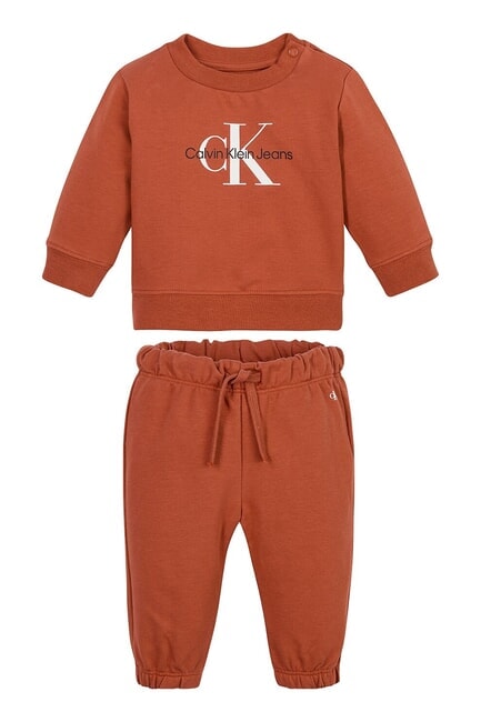 CALVIN KLEIN CK KIDS Felpa e pantalone neonato auburn - Tutine e completi per neonati