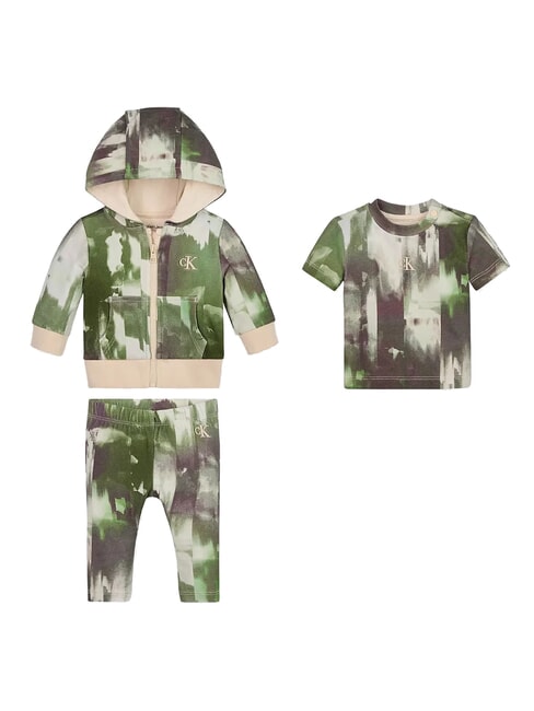 CALVIN KLEIN CK KIDS Gift set 3 pezzi: maglietta, pantalone e felpa neonato holographic aop - Tutine e completi per neonati