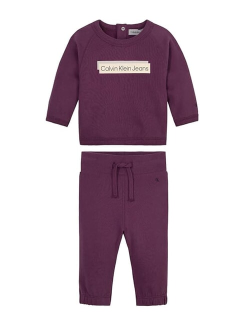 CALVIN KLEIN CK KIDS Felpa e pantalone neonato amaranth - Tutine e completi per neonati