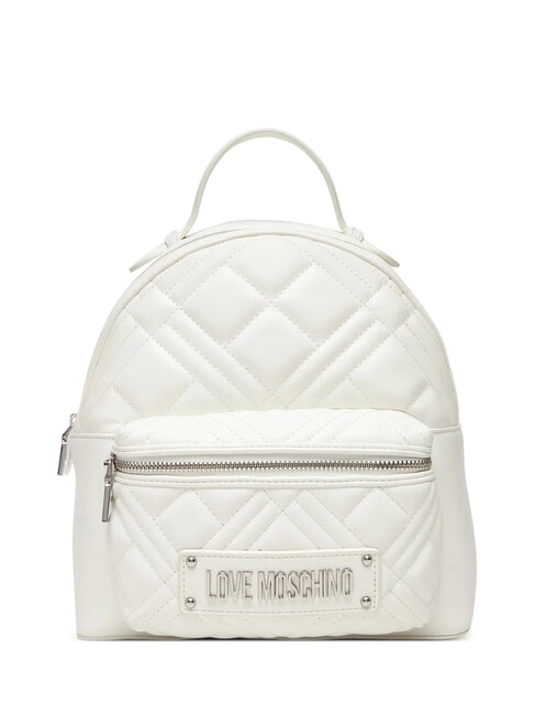 LOVE MOSCHINO QUILTED Zaino trapuntato con tasca bianco - Borse Donna