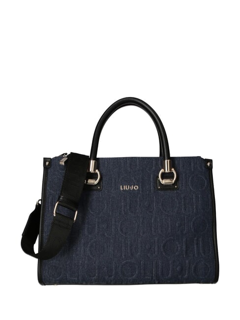 LIUJO MANHATTAN Borsa a mano media in tessuto denim dress blue - Borse Donna