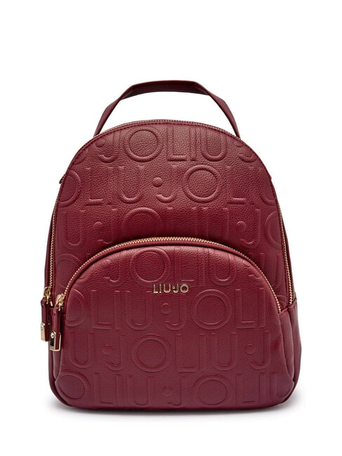 LIUJO MANHATTAN Zaino medio logo in rilievo red wine - Borse Donna