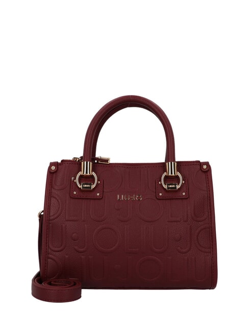 LIUJO MANHATTAN Borsa a mano piccola logo impresso red wine - Borse Donna
