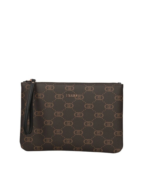 LIUJO CALIWEN Pochette stampa logo con polsierina NERO - Borse Donna