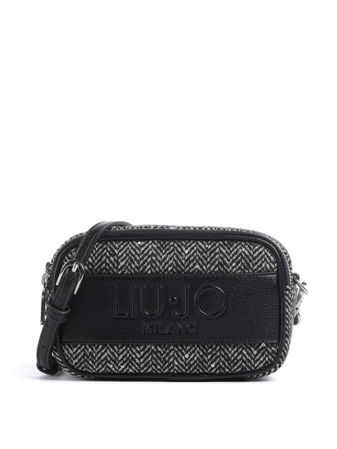 LIUJO RIDHI Borsa mini tracolla tessuto spigato NERO - Borse Donna