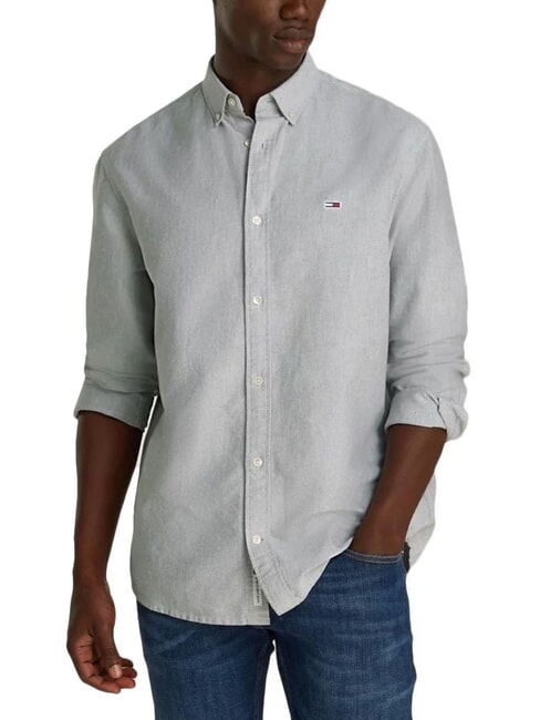TOMMY HILFIGER TH JEANS Camicia in cotone silver grey htr - Camicie Uomo